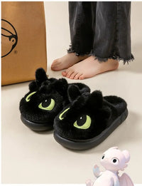 How to Train Your Dragon Toothless Plush Slippers – Cozy Night Fury House Shoes for Adults & Kids