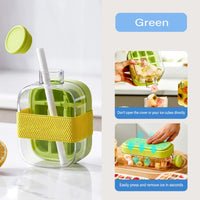 500ml 2in1 Ice Cube Tray with Water Bottle Press Type Portable Ice Maker High Capacity Ice Mold for Home Kitchen Summer Use