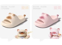 Cute Cat Paw Print Plush Slippers – Non-Slip Indoor House Shoes for Women Soft Cozy Bedroom Footwear