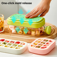 500ml 2in1 Ice Cube Tray with Water Bottle Press Type Portable Ice Maker High Capacity Ice Mold for Home Kitchen Summer Use