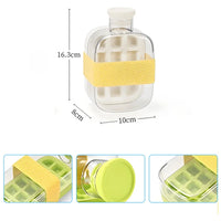 500ml 2in1 Ice Cube Tray with Water Bottle Press Type Portable Ice Maker High Capacity Ice Mold for Home Kitchen Summer Use