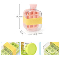 500ml 2in1 Ice Cube Tray with Water Bottle Press Type Portable Ice Maker High Capacity Ice Mold for Home Kitchen Summer Use