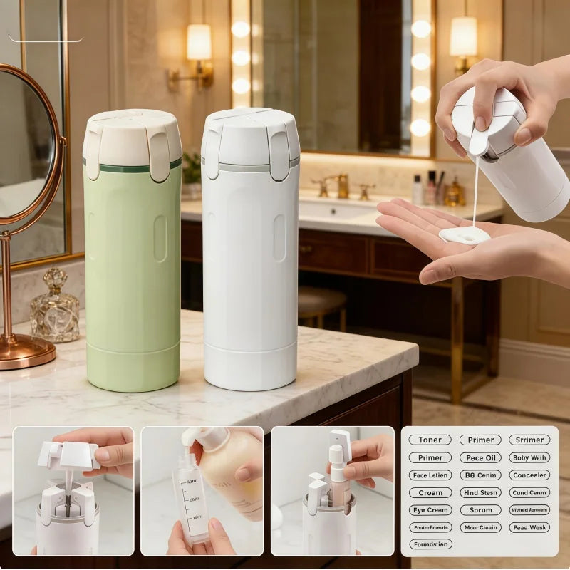 4 In 1 Travel Dispenser Portable Travel Bottles Leak Proof Leakproof Travel Container For Perfume Shampoo Conditioner Lotion
