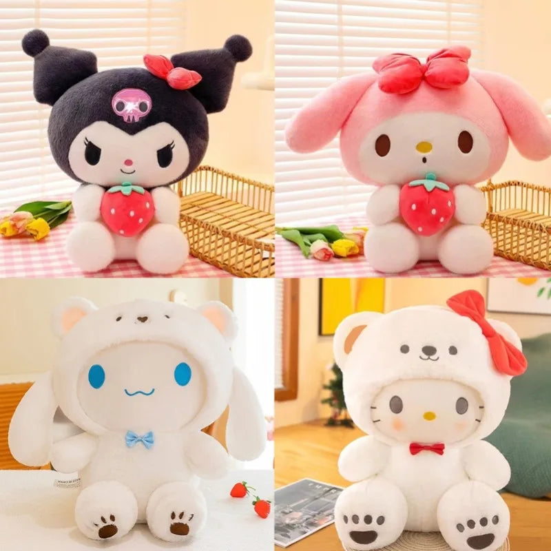Kawaii Sanrio 25cm Plush Toy Set – Cinnamoroll My Melody Kuromi Stuffed Animals for Kids & Collectors
