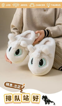 How to Train Your Dragon Toothless Plush Slippers – Cozy Night Fury House Shoes for Adults & Kids