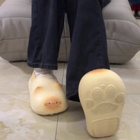 Cute Cat Paw Print Plush Slippers – Non-Slip Indoor House Shoes for Women Soft Cozy Bedroom Footwear