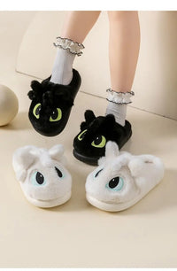 How to Train Your Dragon Toothless Plush Slippers – Cozy Night Fury House Shoes for Adults & Kids