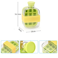 500ml 2in1 Ice Cube Tray with Water Bottle Press Type Portable Ice Maker High Capacity Ice Mold for Home Kitchen Summer Use