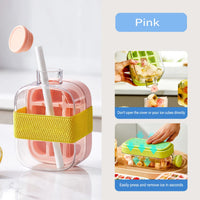 500ml 2in1 Ice Cube Tray with Water Bottle Press Type Portable Ice Maker High Capacity Ice Mold for Home Kitchen Summer Use