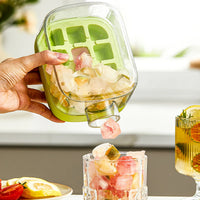500ml 2in1 Ice Cube Tray with Water Bottle Press Type Portable Ice Maker High Capacity Ice Mold for Home Kitchen Summer Use