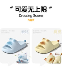 Cute Cat Paw Print Plush Slippers – Non-Slip Indoor House Shoes for Women Soft Cozy Bedroom Footwear