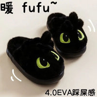How to Train Your Dragon Toothless Plush Slippers – Cozy Night Fury House Shoes for Adults & Kids
