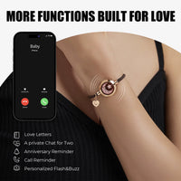 TOTWOO Smart Long Distance Touch Bracelet – Vibrating Light-Up Couples Bracelet with Bluetooth App